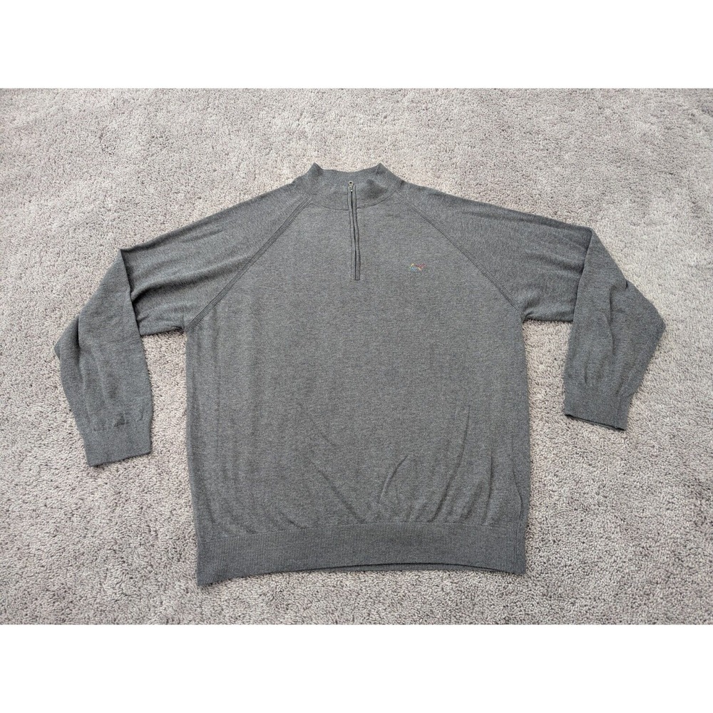 Greg Norman Pullover Mens XXL Sweater 1/4 Zip Long Sleeve Gray Outdoor